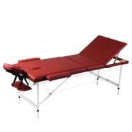 vidaXL Červený skladací masážny stôl s 3 zónami a hliníkovým rámom - cena, porovnanie