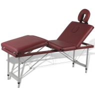vidaXL Červený skladací masážny stôl so 4 zónami a hliníkovým rámom - cena, porovnanie