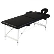 vidaXL  Čierny skladací masážny stôl, 2 zóny, hliníkový rám - cena, porovnanie