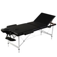 vidaXL Čierny skladací masážny stôl s 3 zónami a hliníkovým rámom - cena, porovnanie