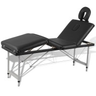 vidaXL Čierny skladací masážny stôl so 4 zónami a hliníkovým rámom - cena, porovnanie