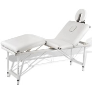 vidaXL Krémovo biely skladací masážny stôl so 4 zónami a hliníkovým rámom - cena, porovnanie