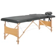 vidaXL Masážny stôl s 2 zónami, drevený rám, antracitový 186x68 cm - cena, porovnanie