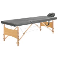 vidaXL Masážny stôl so 4 zónami, drevený rám, antracitový 186x68 cm - cena, porovnanie