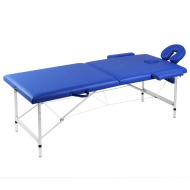 vidaXL  Modrý skladací masážny stôl, 2 zóny, hliníkový rám - cena, porovnanie