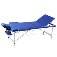 vidaXL Modrý skladací masážny stôl s 3 zónami a hliníkovým rámom - cena, porovnanie
