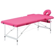 vidaXL  Skladací masážny stôl 2-zónový ružový hliníkový - cena, porovnanie