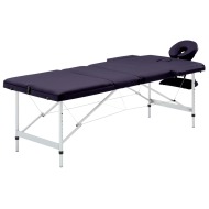 vidaXL  Skladací masážny stôl, 3 zóny, hliník, fialový - cena, porovnanie