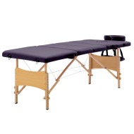 vidaXL Skladací masážny stôl 4 zónový drevený fialový - cena, porovnanie