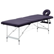 vidaXL  Skladací masážny stôl 4 zónový fialový hliníkový - cena, porovnanie