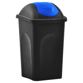 vidaXL Odpadkový kôš s otočným vekom 60l čierno-modrý