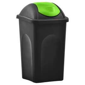 vidaXL Odpadkový kôš s otočným vekom 60l čierno-zelený