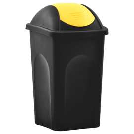 vidaXL Odpadkový kôš s otočným vekom 60l čierno-žltý