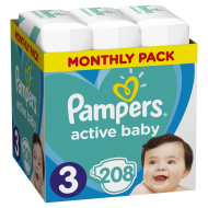 Pampers Active Baby 3 6-10kg 208ks - cena, porovnanie