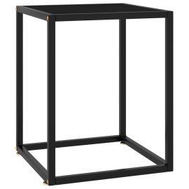 vidaXL Čajový stolík čierny s čiernym sklom 40x40x50 cm