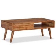vidaXL Drevený konferenčný stolík, vyrezávaná zásuvka, 100x50x40 cm - cena, porovnanie