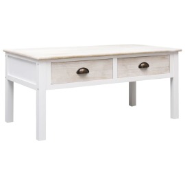vidaXL Konferenčný stolík biela a prírodná farba 100x50x45 cm drevený