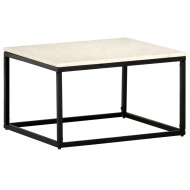 vidaXL Konferenčný stolík biely 60x60x35 cm pravý kameň s mramorovou textúrou - cena, porovnanie