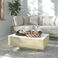 vidaXL Konferenčný stolík, biely a dub sonoma 85x55x31cm, drevotrieska - cena, porovnanie