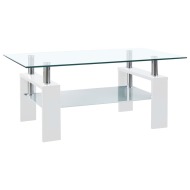 vidaXL Konferenčný stolík biely a priehľadný 95x55x40 cm tvrdené sklo - cena, porovnanie
