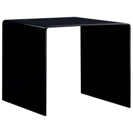 vidaXL Konferenčný stolík, čierny 50x50x45 cm, tvrdené sklo