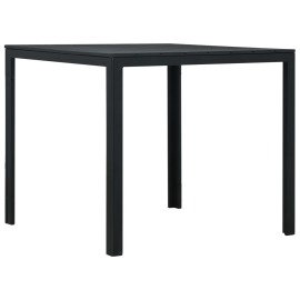 vidaXL Konferenčný stolík, čierny 78x78x74 cm, HDPE, drevený vzhľad
