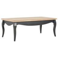 vidaXL Konferenčný stolík,čierny a hnedý 110x60x40cm, borovicový masív - cena, porovnanie