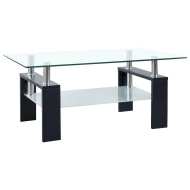 vidaXL Konferenčný stolík čierny a priesvitný 95x55x40 cm tvrdené sklo - cena, porovnanie