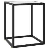 vidaXL Konferenčný stolík, čierny, biele mramorové sklo 40x40x50 cm - cena, porovnanie