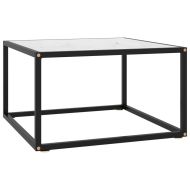 vidaXL Konferenčný stolík, čierny, biele mramorové sklo 60x60x35 cm - cena, porovnanie