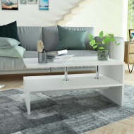 vidaXL Konferenčný stolík, drevotrieska, 90x59x42 cm, biely - cena, porovnanie