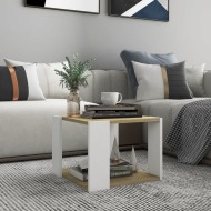 vidaXL Konferenčný stolík dub sonoma a biely 40x40x30 cm drevotrieska - cena, porovnanie