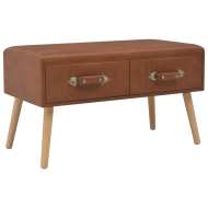 vidaXL Konferenčný stolík, hnedý 80x40x46 cm, umelá koža - cena, porovnanie