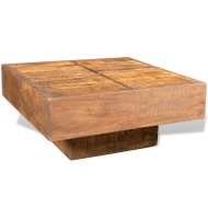 vidaXL Konferenčný stolík, hnedý, štvorcový, mangový masív - cena, porovnanie