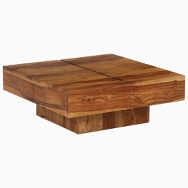 vidaXL Konferenčný stolík, masívne sheeshamové drevo, 80x80x30 cm