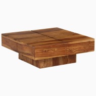 vidaXL Konferenčný stolík, masívne sheeshamové drevo, 80x80x30 cm - cena, porovnanie