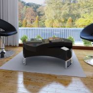 vidaXL Konferenčný stolík, nastaviteľný tvar, vysoký lesk, čierny - cena, porovnanie