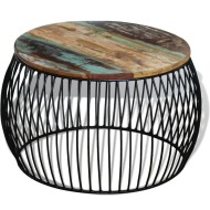vidaXL Konferenčný stolík, okrúhly, recyklovaný masív 68x37 cm - cena, porovnanie