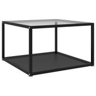 vidaXL Konferenčný stolík, priehľadný+čierny 60x60x35 cm, tvrdené sklo - cena, porovnanie