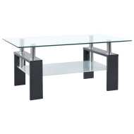vidaXL Konferenčný stolík sivý a priesvitný 95x55x40 cm tvrdené sklo - cena, porovnanie