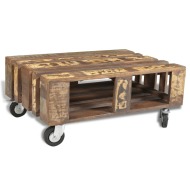 vidaXL Konferenčný stolík so 4 kolieskami, recyklované drevo - cena, porovnanie