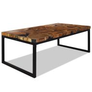 vidaXL Konferenčný stolík, teakové drevo a živica 110x60x40 cm - cena, porovnanie