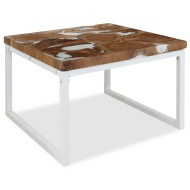 vidaXL Konferenčný stolík, teakové drevo a živica 60x60x40 cm - cena, porovnanie