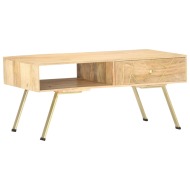 vidaXL Konferenčný stolík z mangovníkového dreva 95x50x42 cm - cena, porovnanie