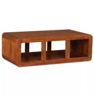 vidaXL Konferenčný stolík z masívneho dreva zo zakončením zo sheeshamového dreva, 90x50x30 cm - cena, porovnanie