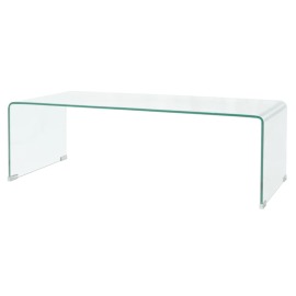 vidaXL Konferenčný stolík z tvrdeného skla, 100x48x33 cm, priehľadný