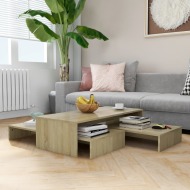 vidaXL Zasúvací stolík dub sonoma 100x100x26,5 cm drevotrieska - cena, porovnanie