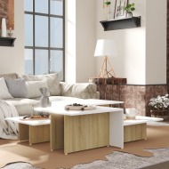 vidaXL Konferenčné stolíky 2 ks dub sonoma a biele 111,5x50x33 cm drevotrieska - cena, porovnanie