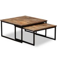vidaXL Stohovateľné konferenčné stolíky, 2 kusy, recyklované teakové drevo - cena, porovnanie