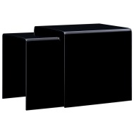 vidaXL Zasúvacie konferenčné stolíky 2 ks čierne 42x42x41,5 cm tvrdené sklo - cena, porovnanie